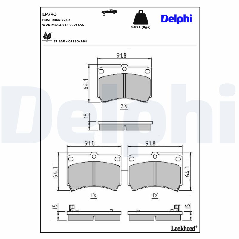 Remblokset Delphi Diesel LP743