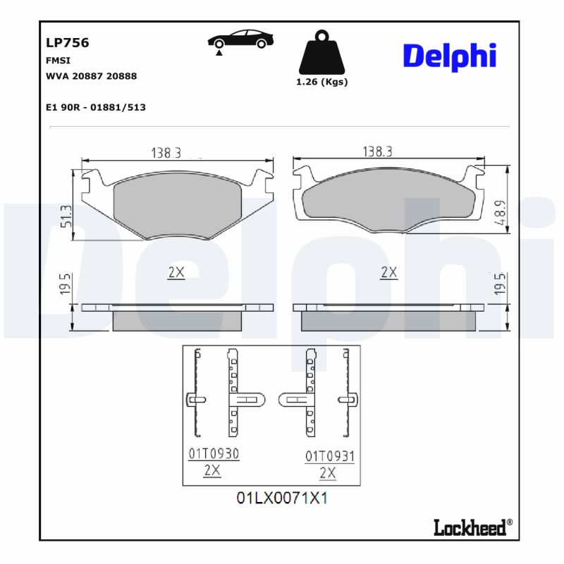 Remblokset Delphi Diesel LP756