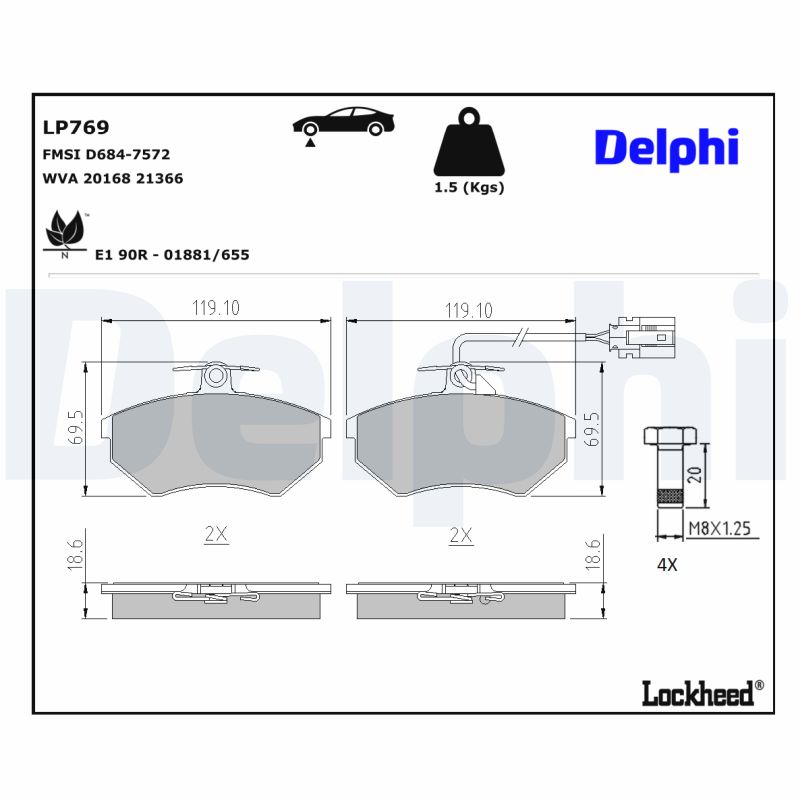 Remblokset Delphi Diesel LP769