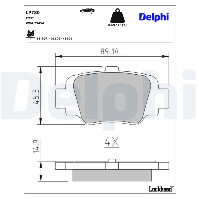 Remblokset Delphi Diesel LP780
