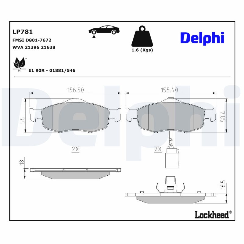 Remblokset Delphi Diesel LP781