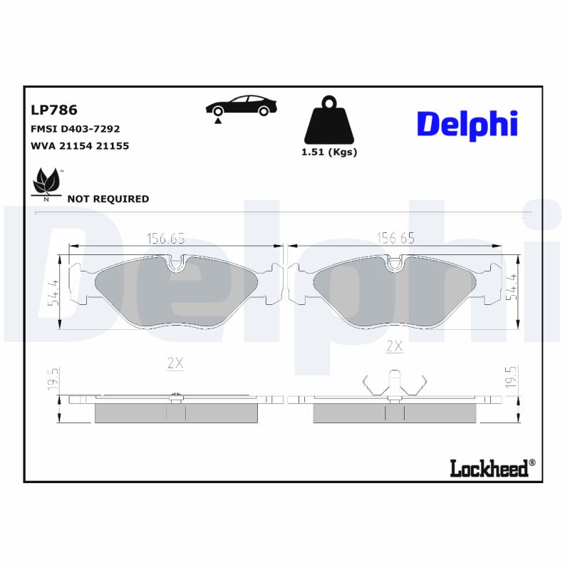 Remblokset Delphi Diesel LP786