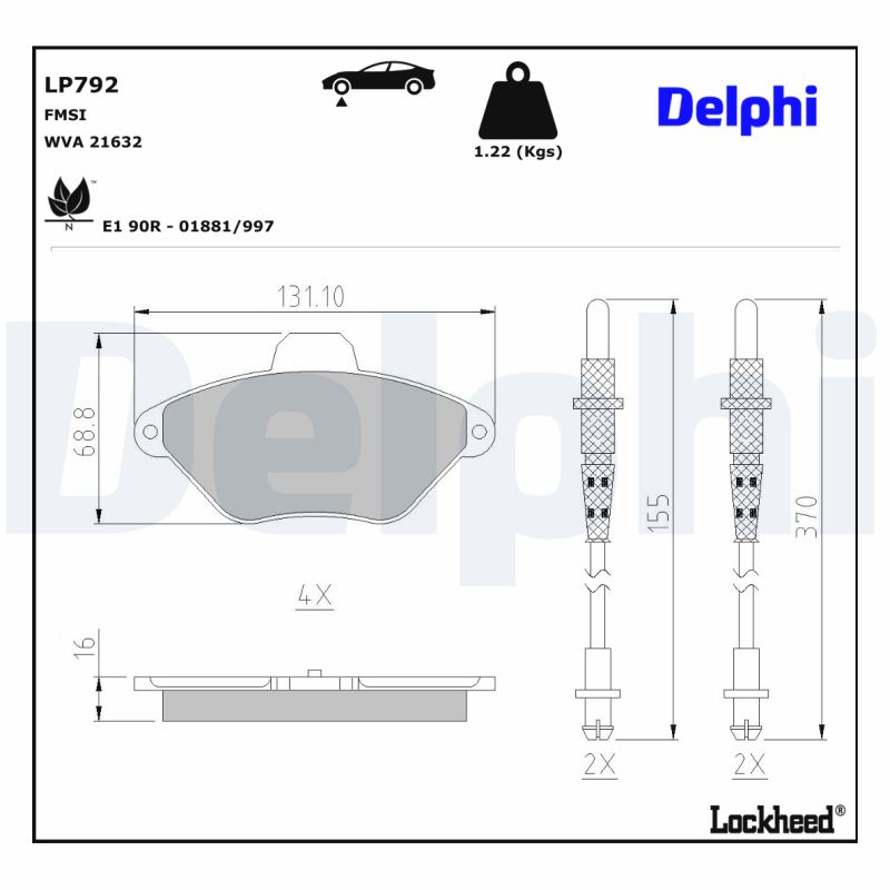 Remblokset Delphi Diesel LP792
