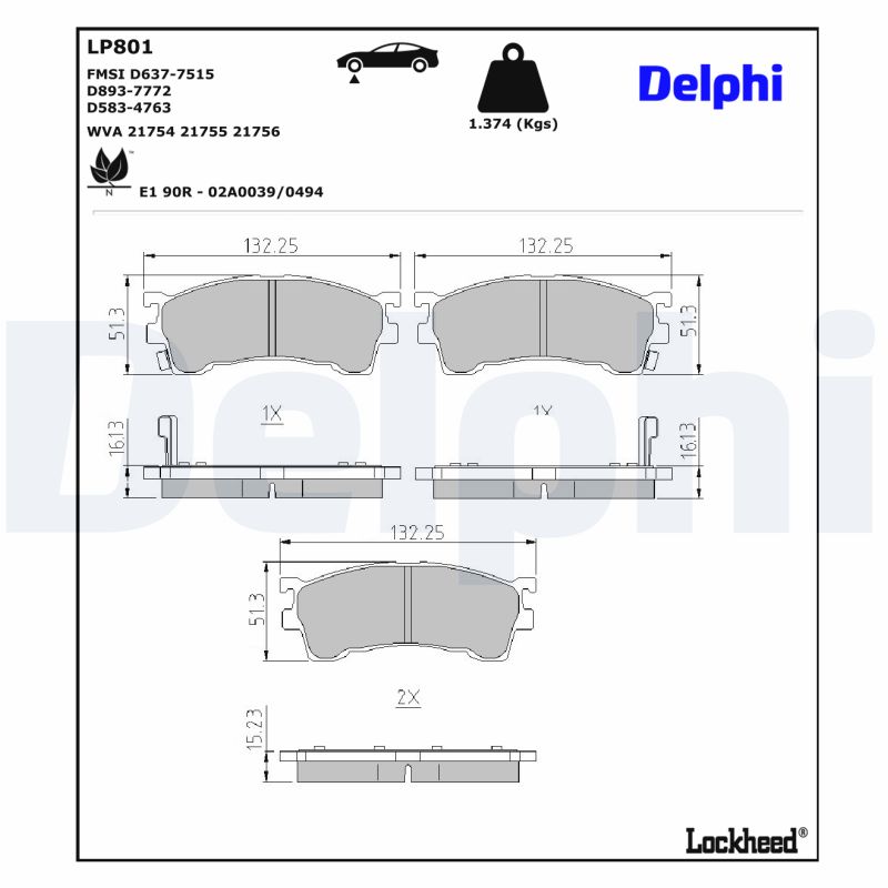 Remblokset Delphi Diesel LP801