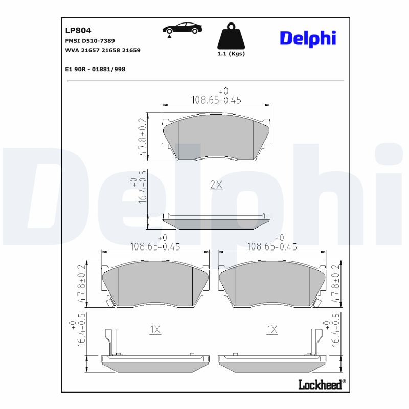 Remblokset Delphi Diesel LP804