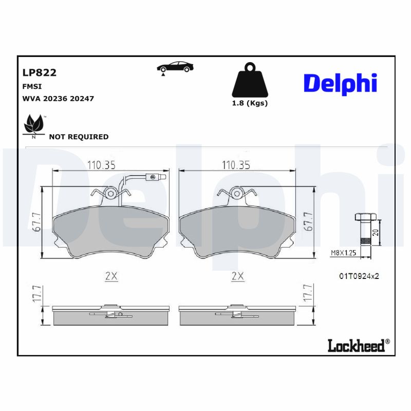 Remblokset Delphi Diesel LP822