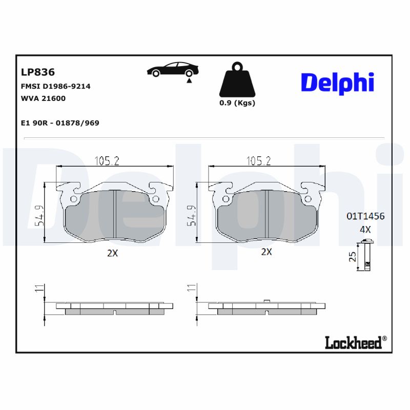 Remblokset Delphi Diesel LP836