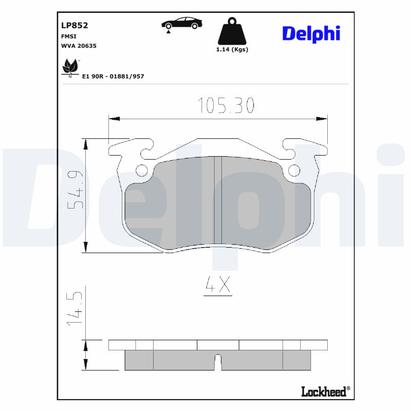Remblokset Delphi Diesel LP852