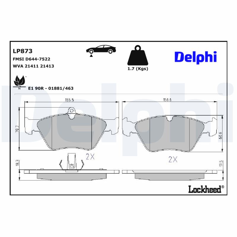 Remblokset Delphi Diesel LP873