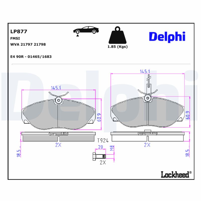 Remblokset Delphi Diesel LP877