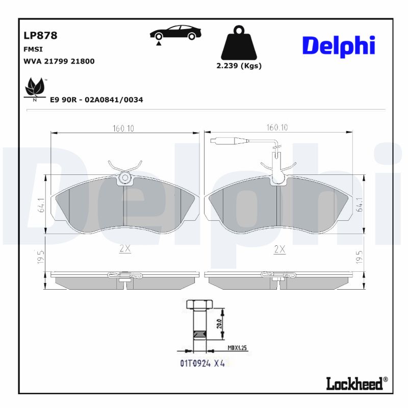 Remblokset Delphi Diesel LP878