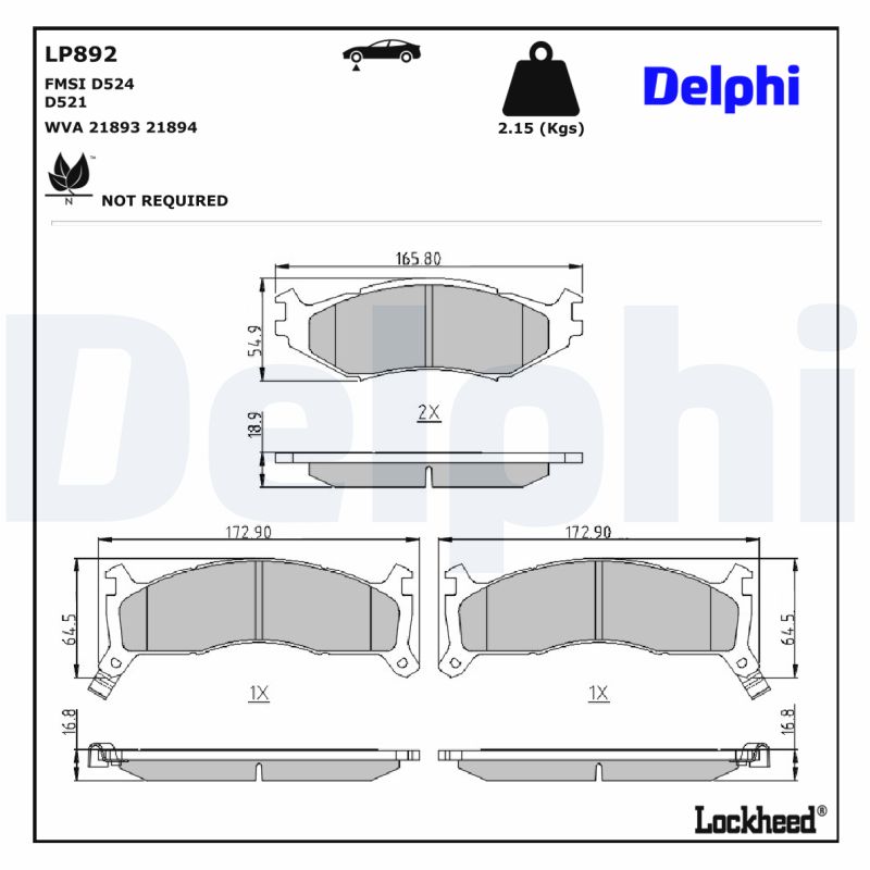 Remblokset Delphi Diesel LP892