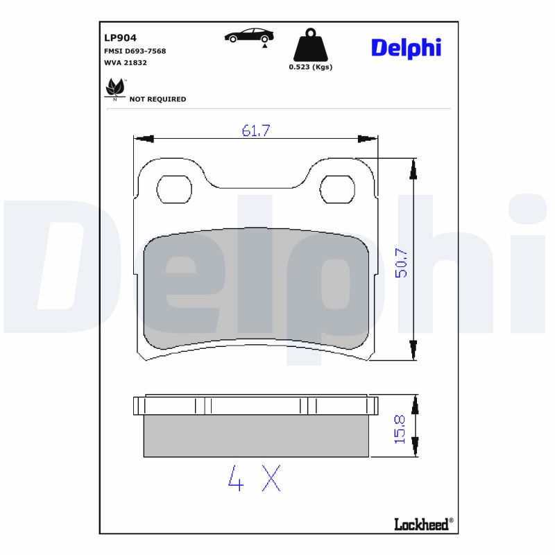 Remblokset Delphi Diesel LP904