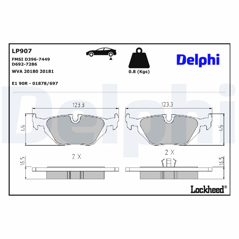 Remblokset Delphi Diesel LP907