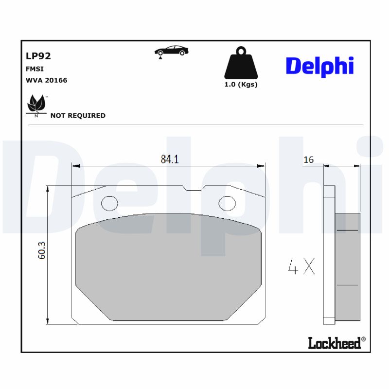 Remblokset Delphi Diesel LP92