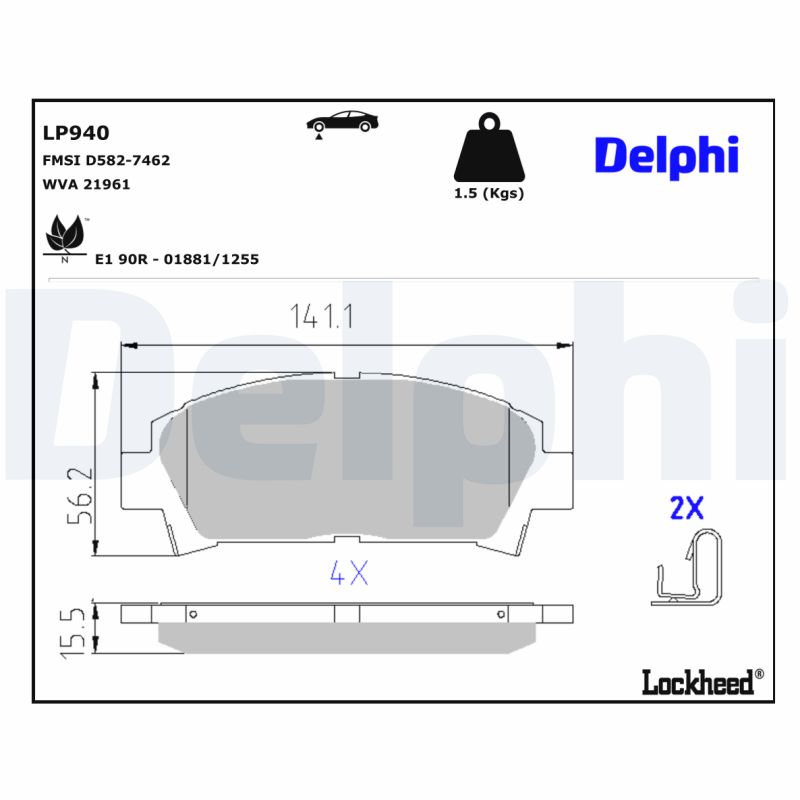 Remblokset Delphi Diesel LP940