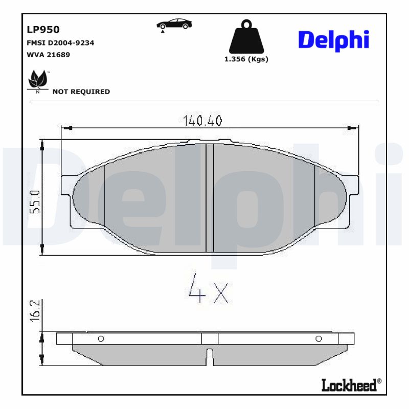 Remblokset Delphi Diesel LP950