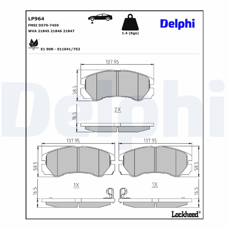 Remblokset Delphi Diesel LP964