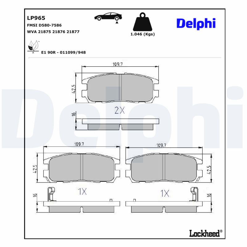 Remblokset Delphi Diesel LP965