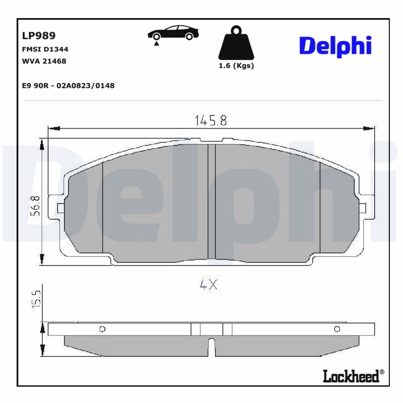 Remblokset Delphi Diesel LP989