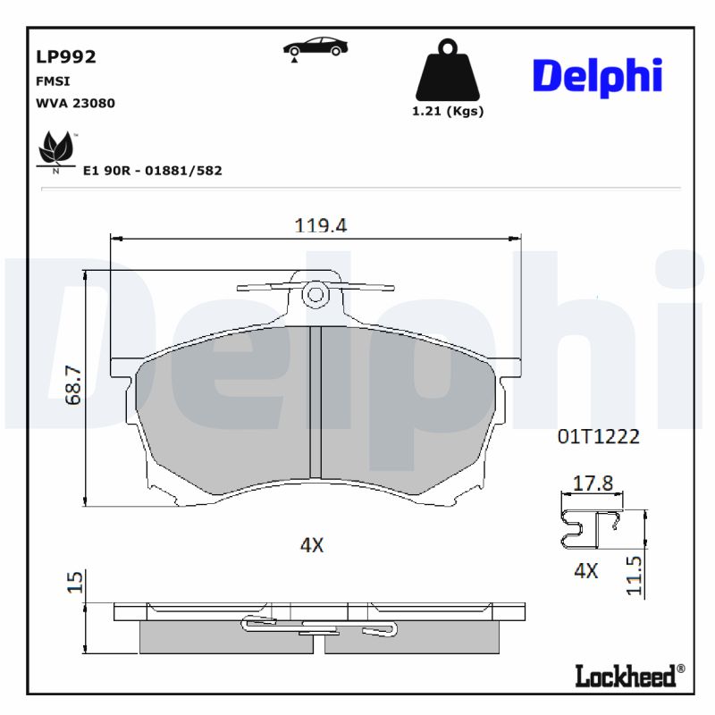 Remblokset Delphi Diesel LP992