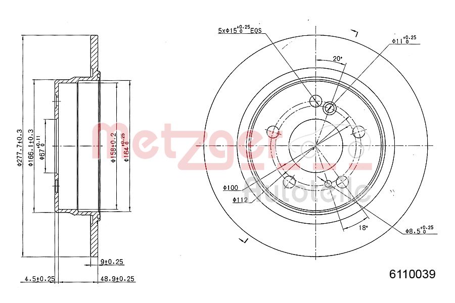 Remschijven Metzger 6110039