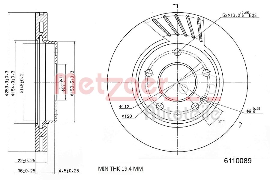 Remschijven Metzger 6110089