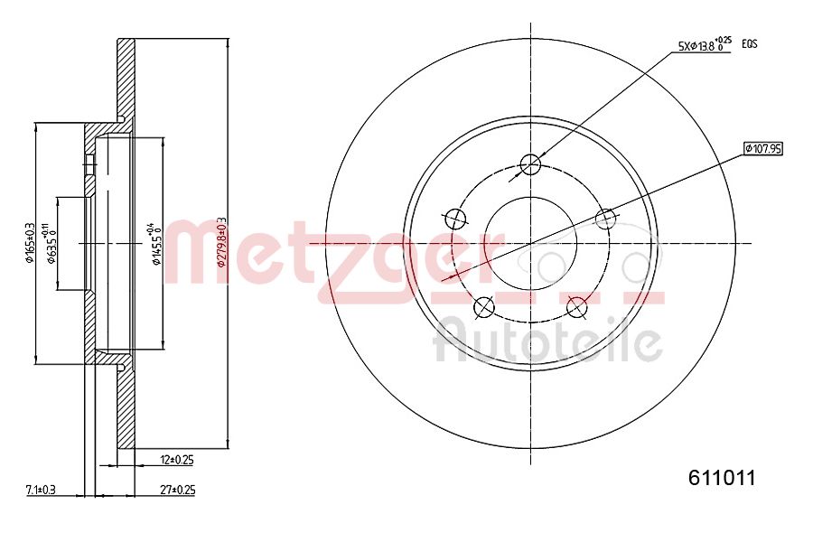 Remschijven Metzger 6110101