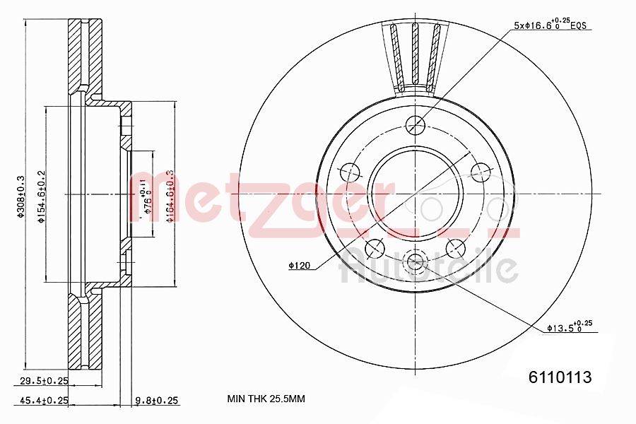 Remschijven Metzger 6110113