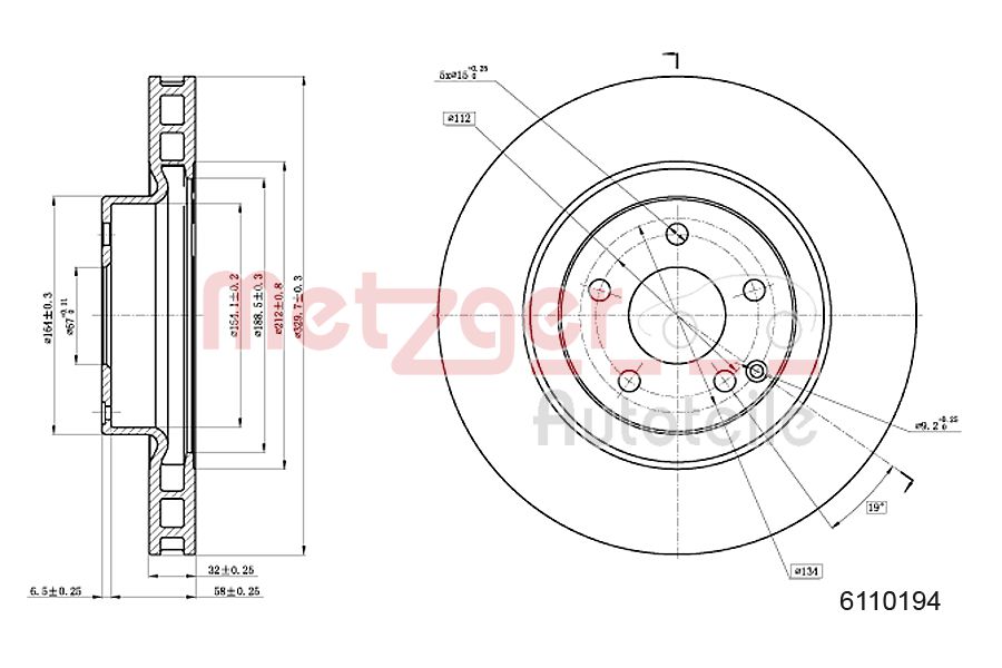Remschijven Metzger 6110194