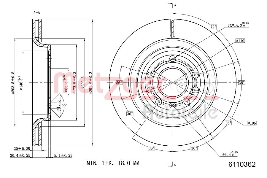 Remschijven Metzger 6110362