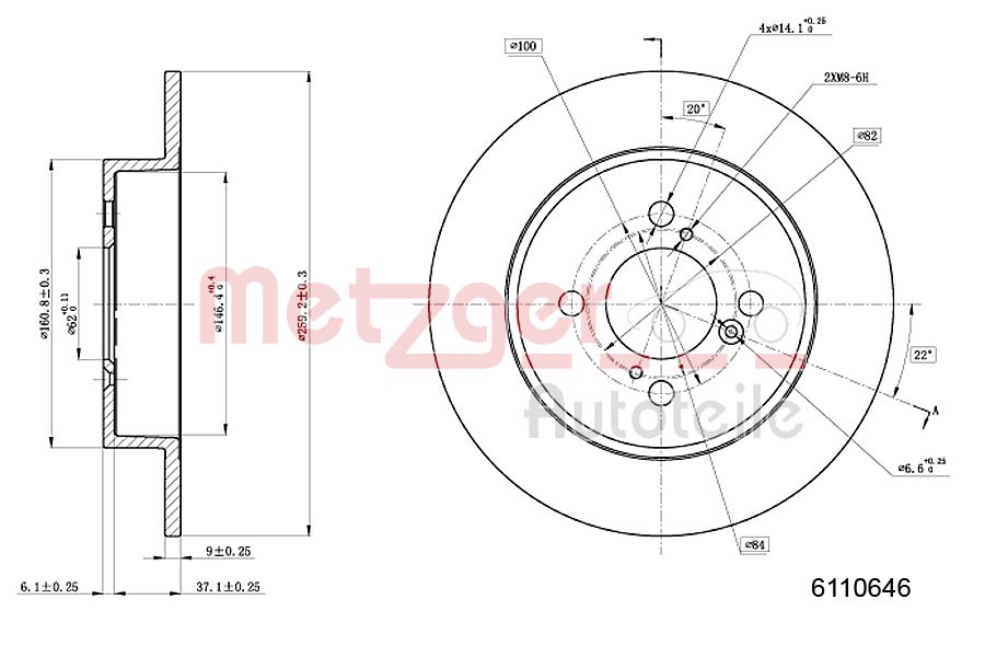 Remschijven Metzger 6110646