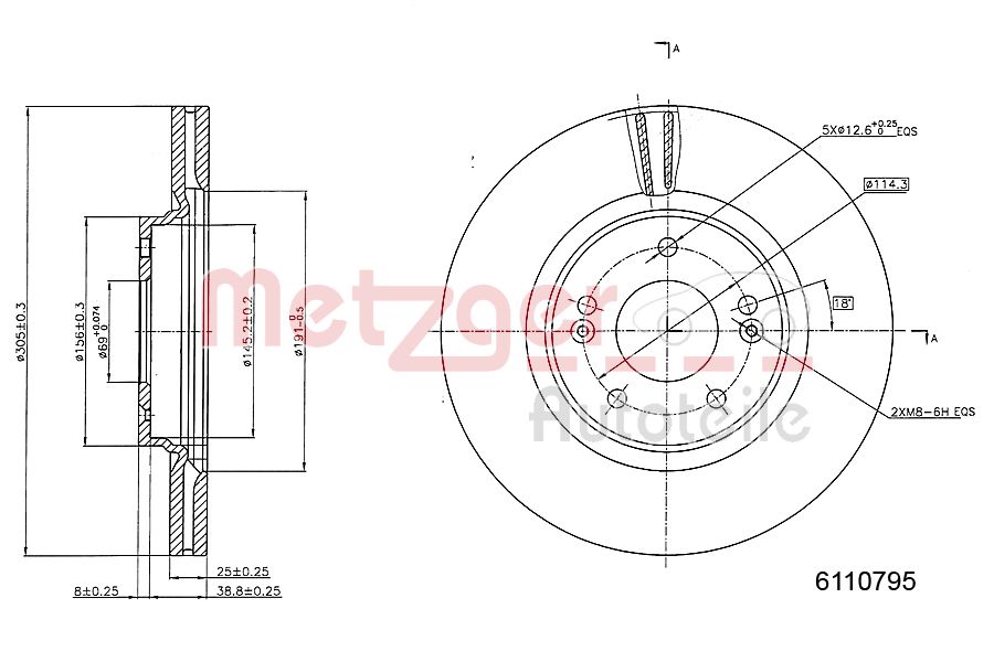 Remschijven Metzger 6110795