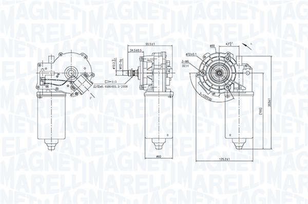 Ruitenwissermotor Magneti Marelli 064360800010