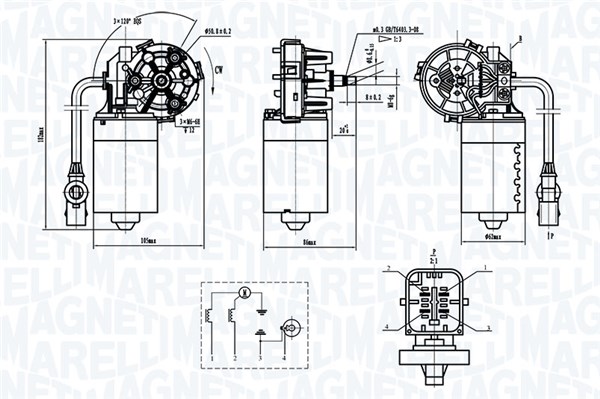 Ruitenwissermotor Magneti Marelli 064370000010