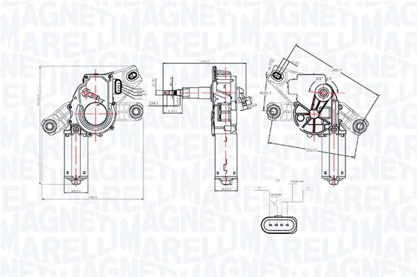 Ruitenwissermotor Magneti Marelli 064061400010