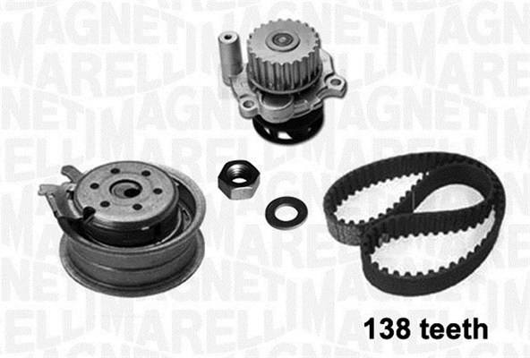Distributieriem kit inclusief waterpomp Magneti Marelli 341403640002