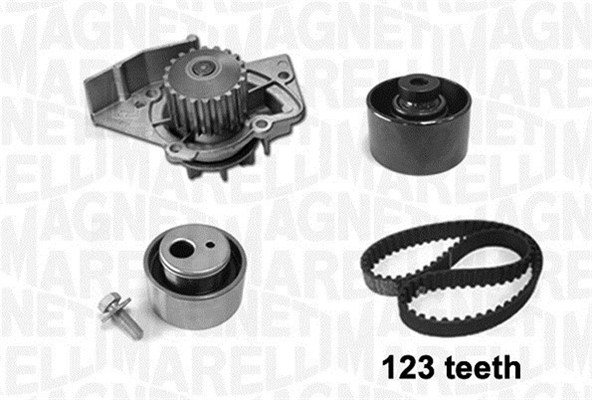Distributieriem kit inclusief waterpomp Magneti Marelli 341404160001