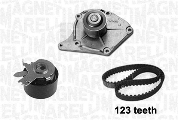 Distributieriem kit inclusief waterpomp Magneti Marelli 341404170001