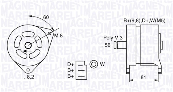Alternator/Dynamo Magneti Marelli 063324145010