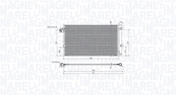 Airco condensor Magneti Marelli 350203104700