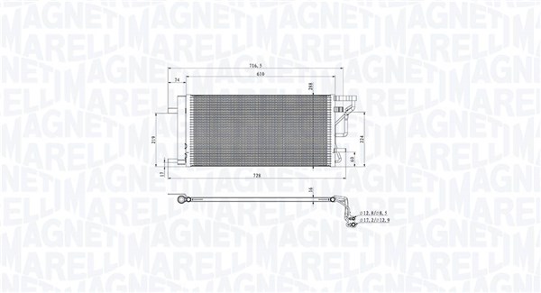 Airco condensor Magneti Marelli 350203105200