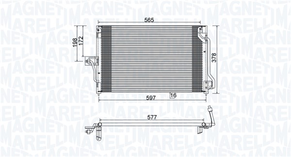 Airco condensor Magneti Marelli 350203897000