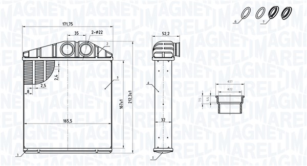 Kachelradiateur Magneti Marelli 350218419000