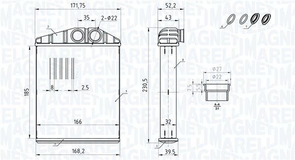Kachelradiateur Magneti Marelli 350218426000