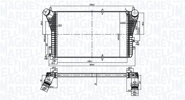Intercooler, inlaatluchtkoeler Magneti Marelli 351319206210