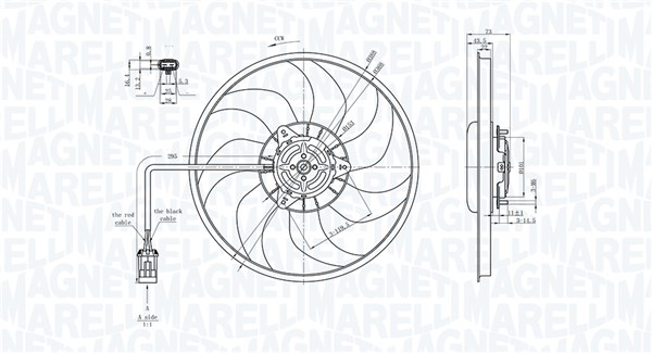 Ventilatorwiel-motorkoeling Magneti Marelli 069422711010