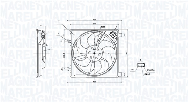 Koelventilatorwiel Magneti Marelli 069422896010