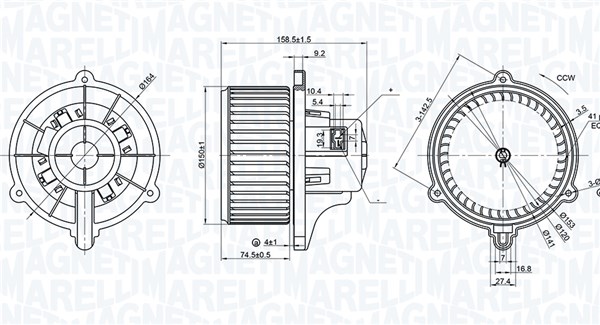 Kachelventilator Magneti Marelli 069412384010