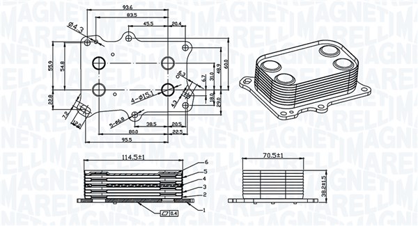 Oliekoeler, motorolie Magneti Marelli 350300004300